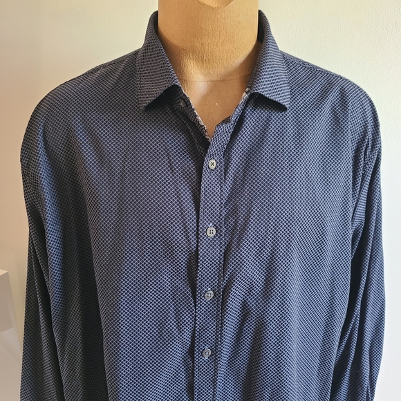 Robert Graham Navy Geometric Button Down Shirt - Picture 2 of 10